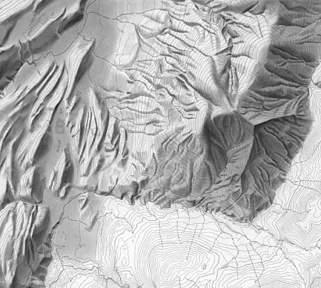 Unfinished shaded relief