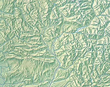 Carte du relief des Alpes